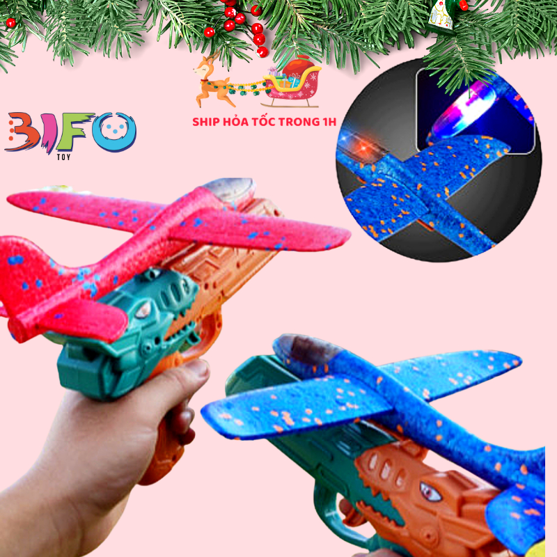 Súng bắn máy bay đồ chơi trẻ em máy bay xốp cứng chắc chắn tầm bay lượn xa mô hình đồ chơi ngoài trời quà tặng bé trai