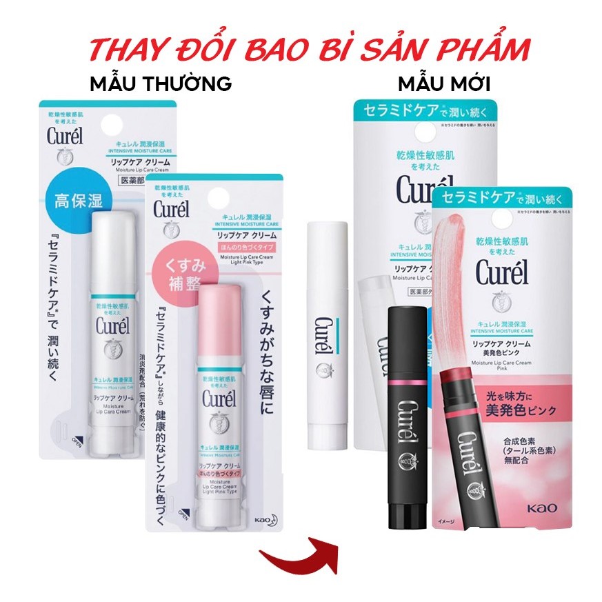 Son Dưỡng Ẩm Chuyên Sâu Có Màu Curél Intensive Moisture Care Moisture Lip Care Cream Light Pink Type 4.2g