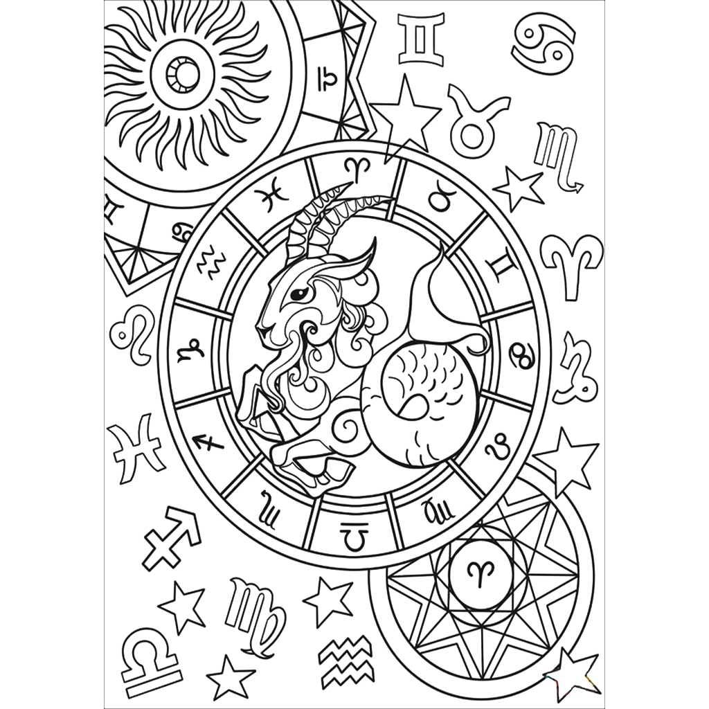 Set tranh tô màu 12 cung hoàng đạo