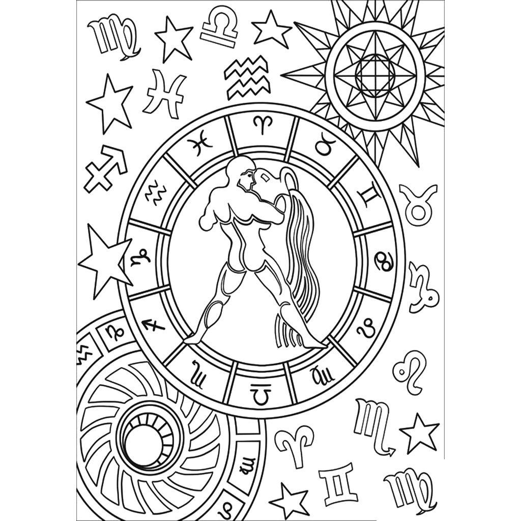 Set tranh tô màu 12 cung hoàng đạo