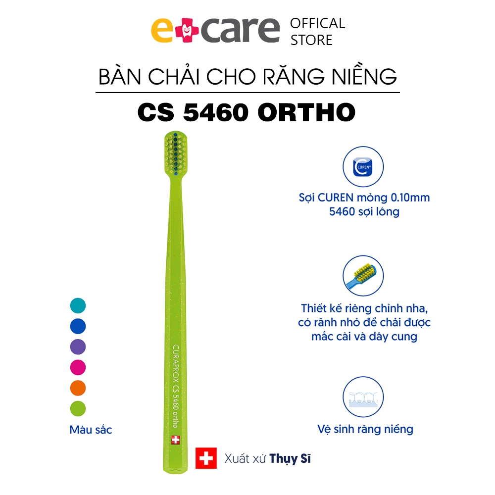 Bàn chải cho răng niềng siêu mềm CURAPROX CS 5460 Ortho Ultra Soft Thụy Sĩ - Đủ màu