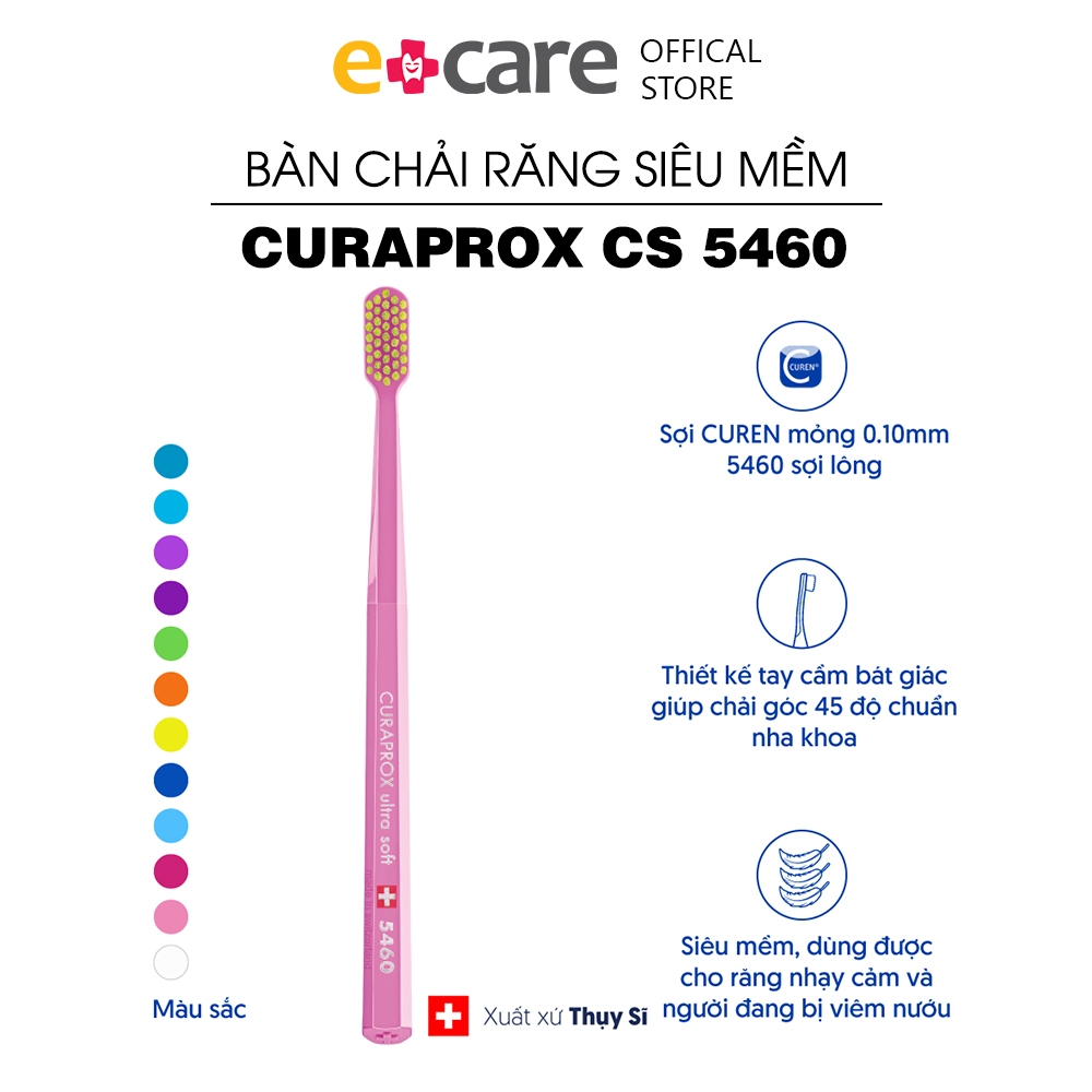 Bàn chải răng siêu mềm Curaprox CS 5460 Ultra Soft Thụy Sĩ - Đủ màu