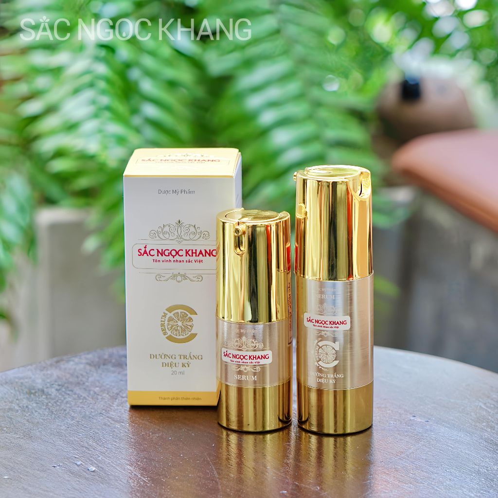 Serum Sắc Ngọc Khang _ Tinh chất dưỡng trắng mờ thâm nám từ Vitamin C thế hệ mới [chai 30ml] Tặng kèm kem chống nắng 50g