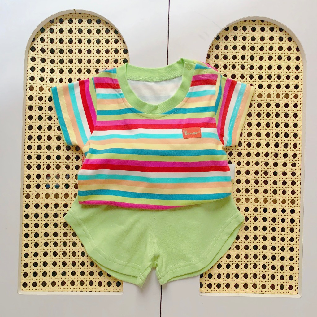 Bộ Thun Cộc Tay chất liệu cotton 100%, co giãn thấm hút hồ hôi, hàng đẹp đáng yêu cho bé trai bé gái