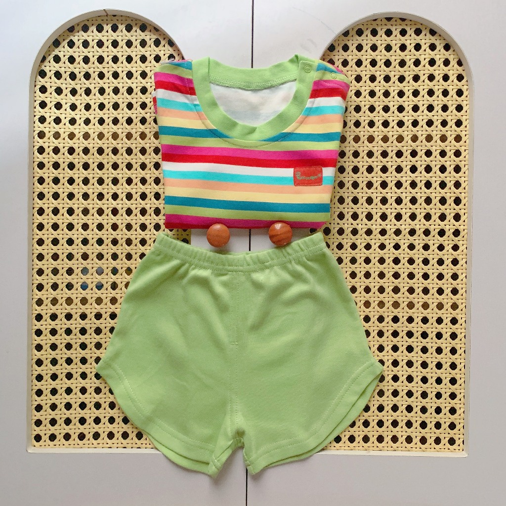 Bộ Thun Cộc Tay chất liệu cotton 100%, co giãn thấm hút hồ hôi, hàng đẹp đáng yêu cho bé trai bé gái