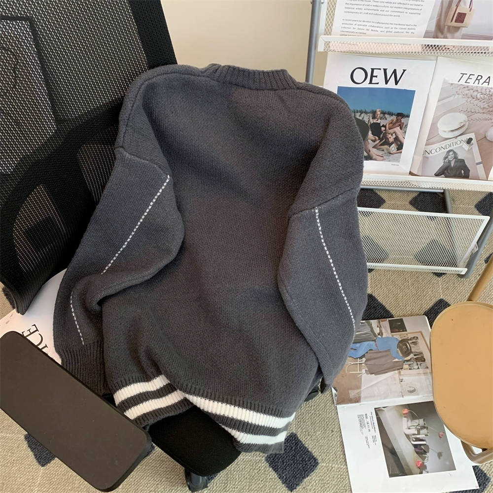 Áo khoác len nữ áo cardigan dài tay ÌNLACHI phong cách Hàn Quốc cổ V dệt kim ullzang cho nữ form rộng nữ sinh M345 K-21