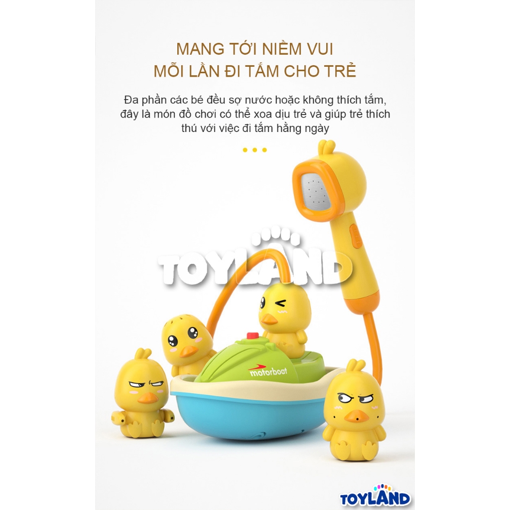 Đồ Chơi Nhà Tắm Mô Tô Vịt Vàng Phun Nước Tự Động TOYLAND Thú Vị Đáng Yêu, Giúp Trẻ Yêu Thích Việc Đi Tắm