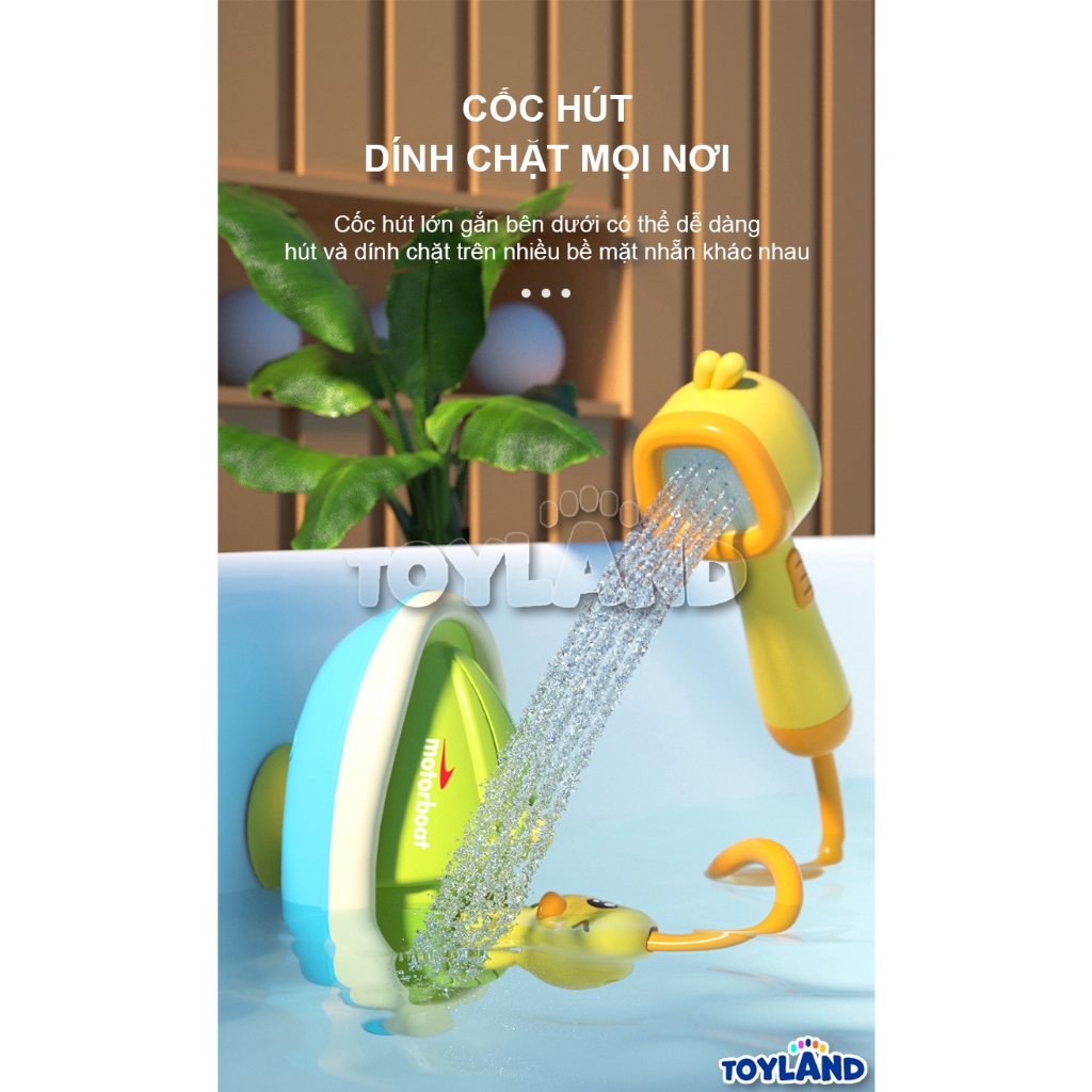 Đồ Chơi Nhà Tắm Mô Tô Vịt Vàng Phun Nước Tự Động TOYLAND Thú Vị Đáng Yêu, Giúp Trẻ Yêu Thích Việc Đi Tắm