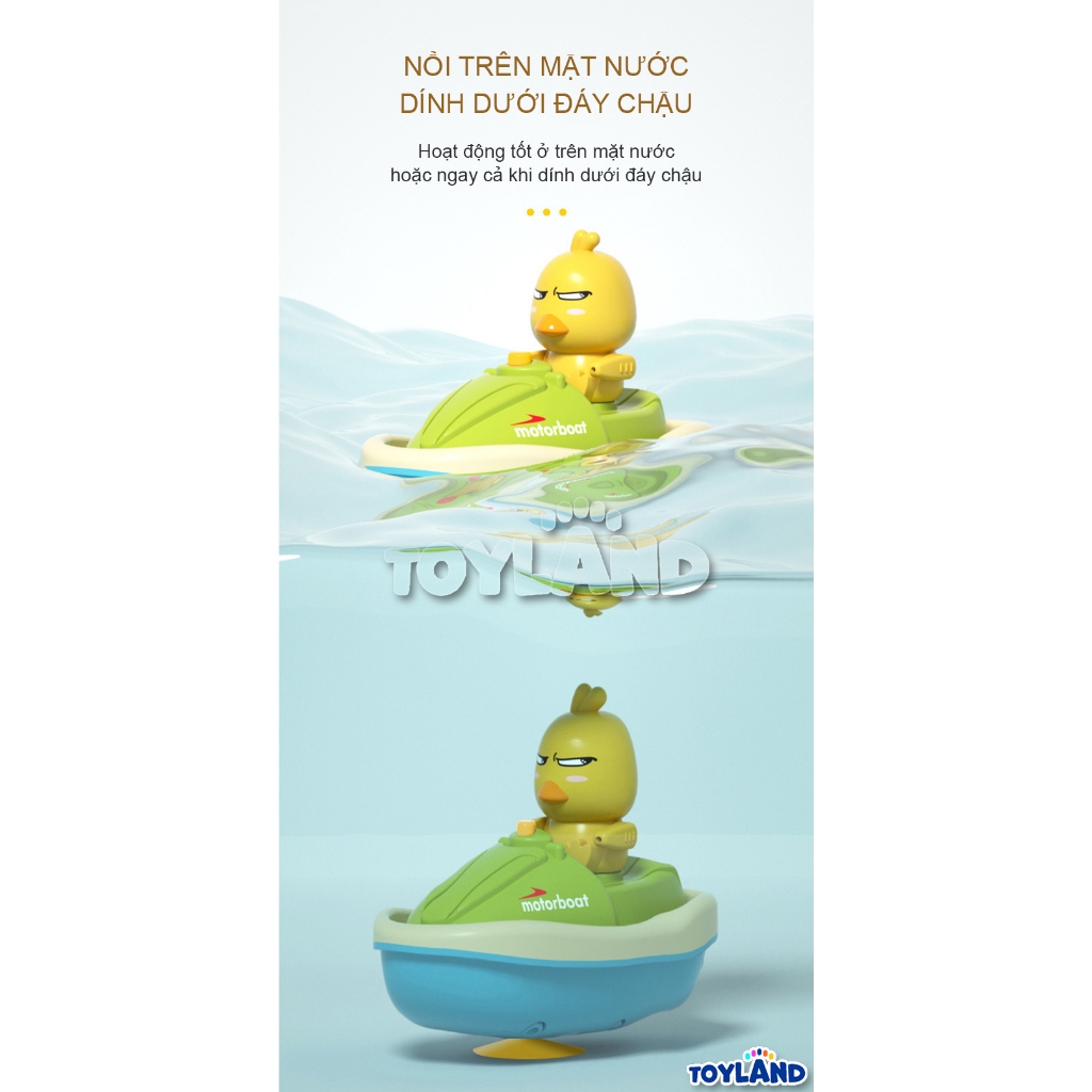 Đồ Chơi Nhà Tắm Mô Tô Vịt Vàng Phun Nước Tự Động TOYLAND Thú Vị Đáng Yêu, Giúp Trẻ Yêu Thích Việc Đi Tắm
