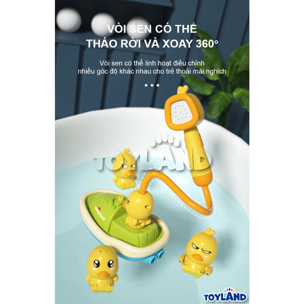 Đồ Chơi Nhà Tắm Mô Tô Vịt Vàng Phun Nước Tự Động TOYLAND Thú Vị Đáng Yêu, Giúp Trẻ Yêu Thích Việc Đi Tắm