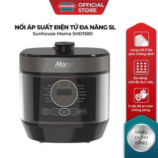 Nồi áp suất điện tử đa năng 5l sunhouse mama shd1580 - 12 chế độ nấu - 5 cấp độ chống bỏng - nồi nắp rời