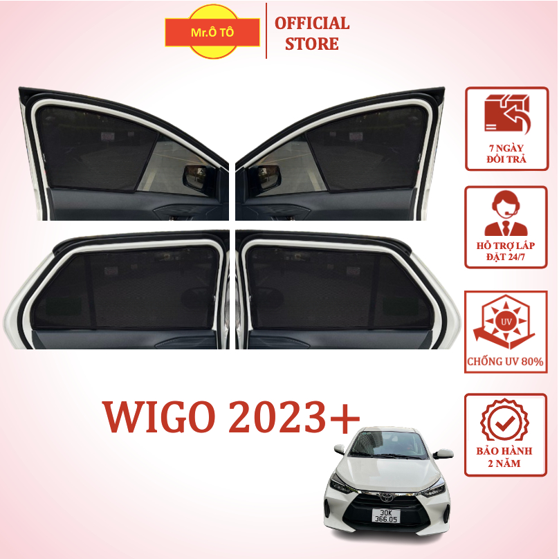 Rèm che nắng xe Toyota WIGO 2023 chống UV - Mr Ô Tô - Bảo hành 2 năm.