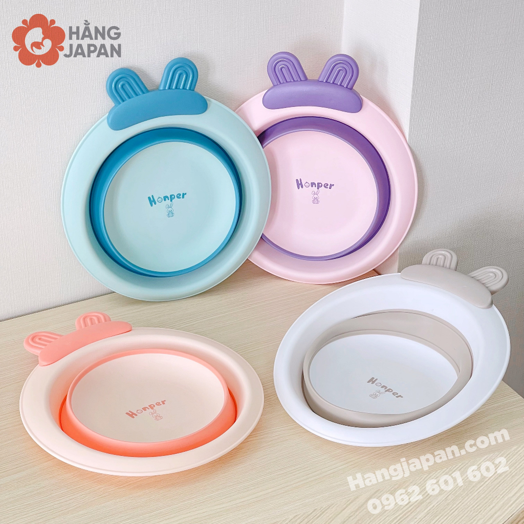 Chậu Rửa Mặt Gấp Gọn Honper Tai Thỏ Cao Cấp Cho Bé Chính Hãng