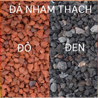 Flash deal!!! đá nham thạch/ đá lava đỏ - đen size 3-6mm