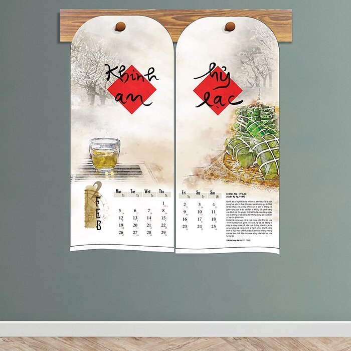 Lịch treo tường 2024 Thư Pháp Làng Mai Xuân Giáp Thìn - Câu đối Tết - Thiền sư Thích Nhất Hạnh