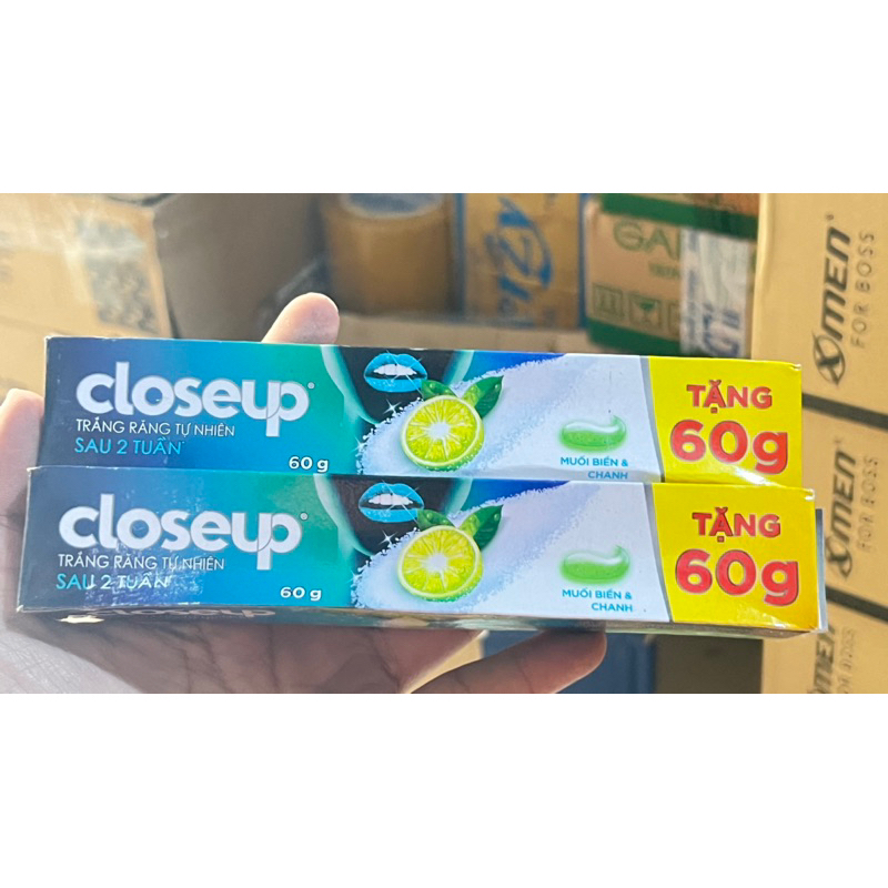 Kem Đánh Răng Closeup Trắng Răng Muối Biển & Chanh - Hộp tặng mẫu 60g