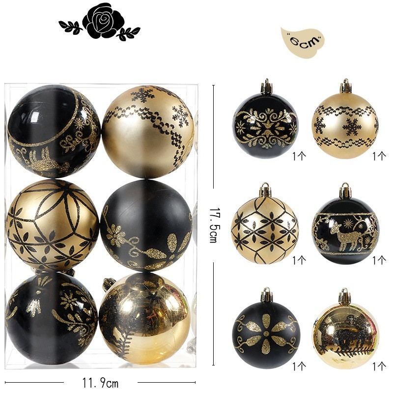 Set 6, 52 bóng, quả châu trang trí cây thông Noel, Giáng Sinh, tiệc cưới/ sinh nhật, Quả châu treo cây thông Noel