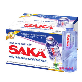 Thùng 24 chai nước suối ion kiềm Saka 555ml