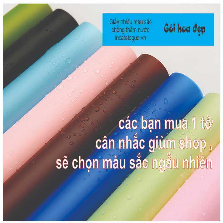 Giấy gói hoa chống thấm nước bóng mờ 2 mặt 1 màu cực xinh
