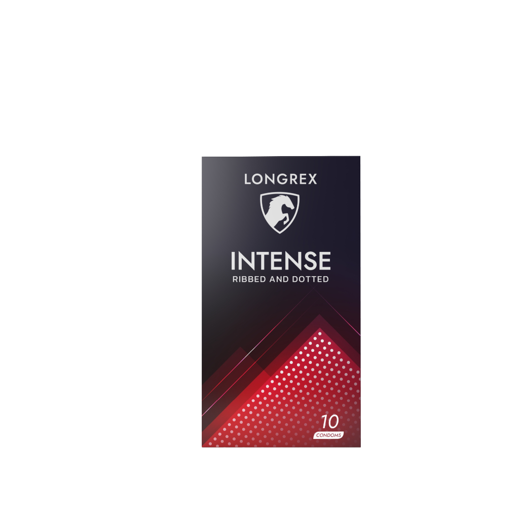 Bao cao su gai Longrex Intense nhiều gân gai, siêu mỏng nhiều gel bôi trơn tăng cảm giác Hộp 10 chiếc