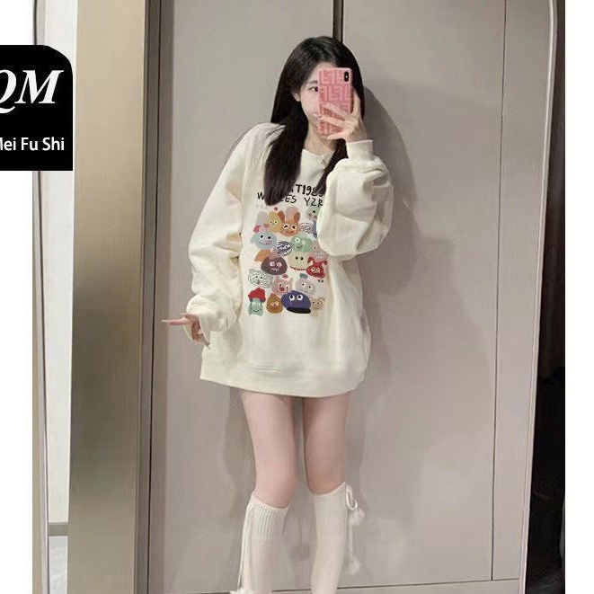 Áo Nữ Sweater Sticker, Áo Nỉ Nữ Chất Nỉ Tàu In Hình 5D Siêu Cute Hottrend 2023