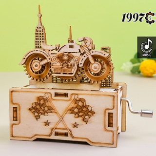 Hộp nhạc hanmade mini - mô hình gỗ 3D - đồ chơi lắp ráp cho bé xe máy ô tô