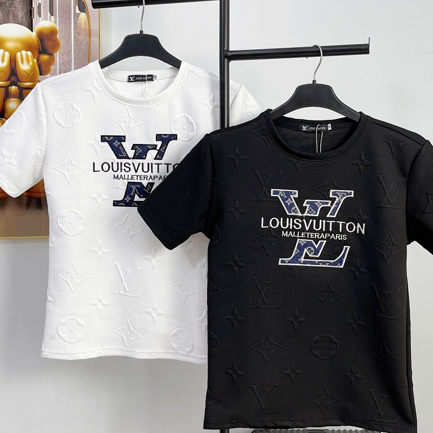 Áo thun nam cổ tròn Áo phông nam chữ nổi thêu mịn đẹp