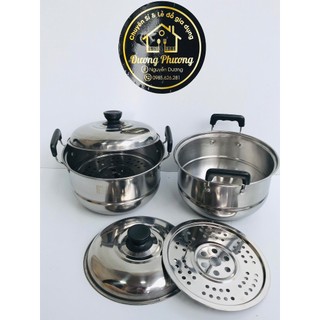 nồi inox có xửng hấp đk 20cm