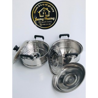 nồi inox có xửng hấp đk 20cm