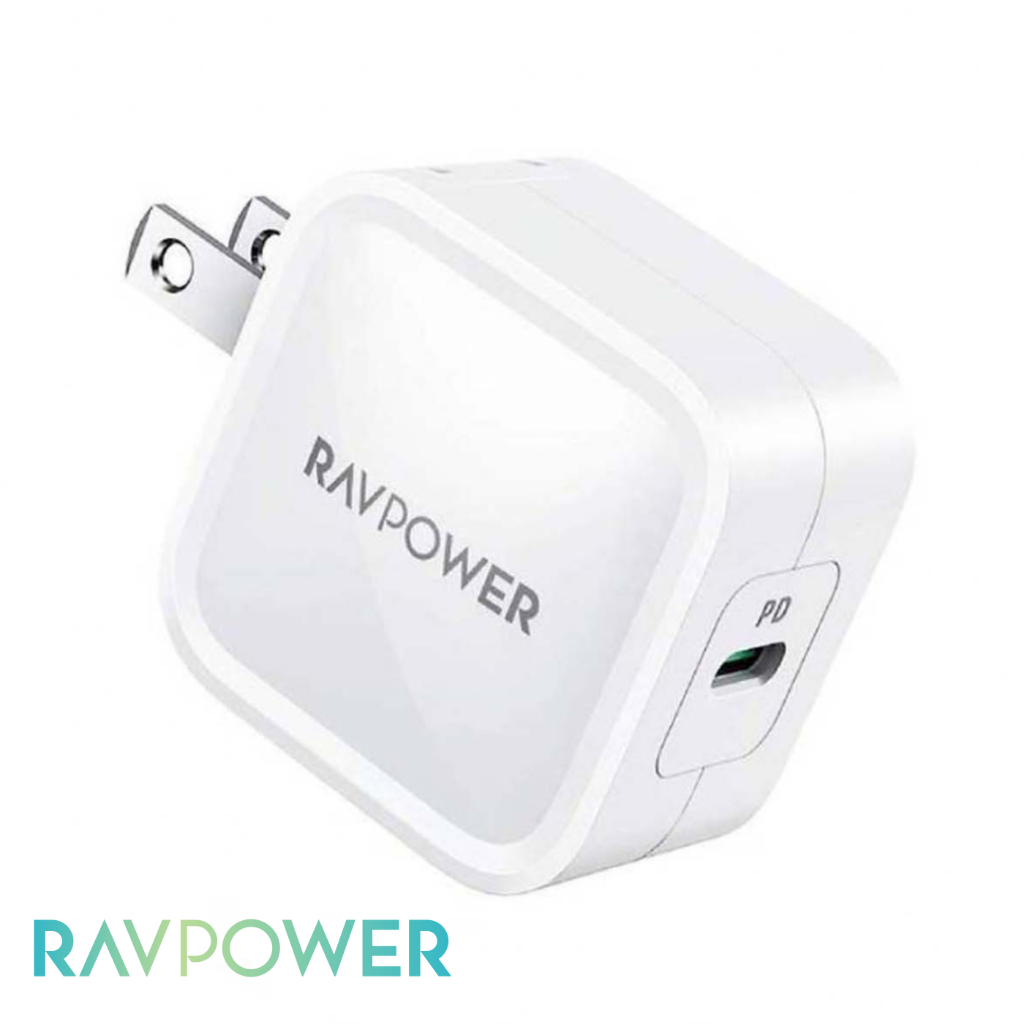 Bộ Củ Sạc Nhanh Type C PD 30W RAVPower RP-PC120 + Cáp Type C To C 60W Dài 1 Mét RP-CB047 - Hàng Chính Hãng