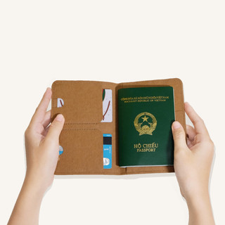 Ví đựng passport da thực vật, bst 01, kiss notebook & gift đa năng du lịch