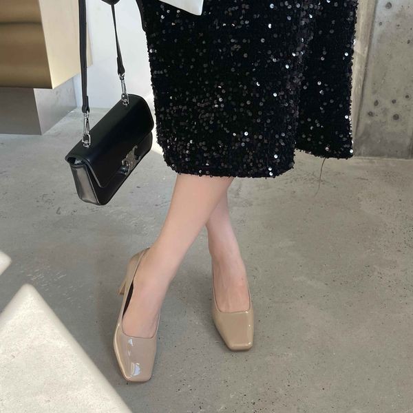 Giày Cao Gót, Giày Mũi Vuông Đế Vuông 7 Phân Thời Trang DS DESI 23D08-2