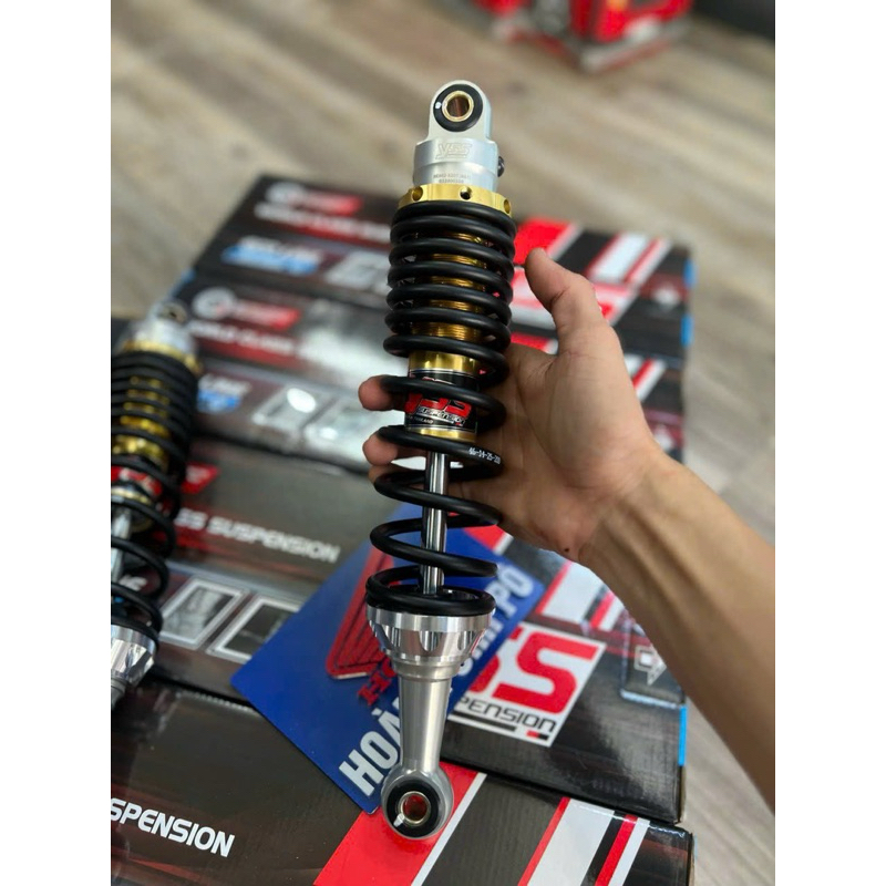 Phuộc yss lò xo khít đã vào chén chống cạ cate gắn wave Dream RS A110 fuled funeo wave 125