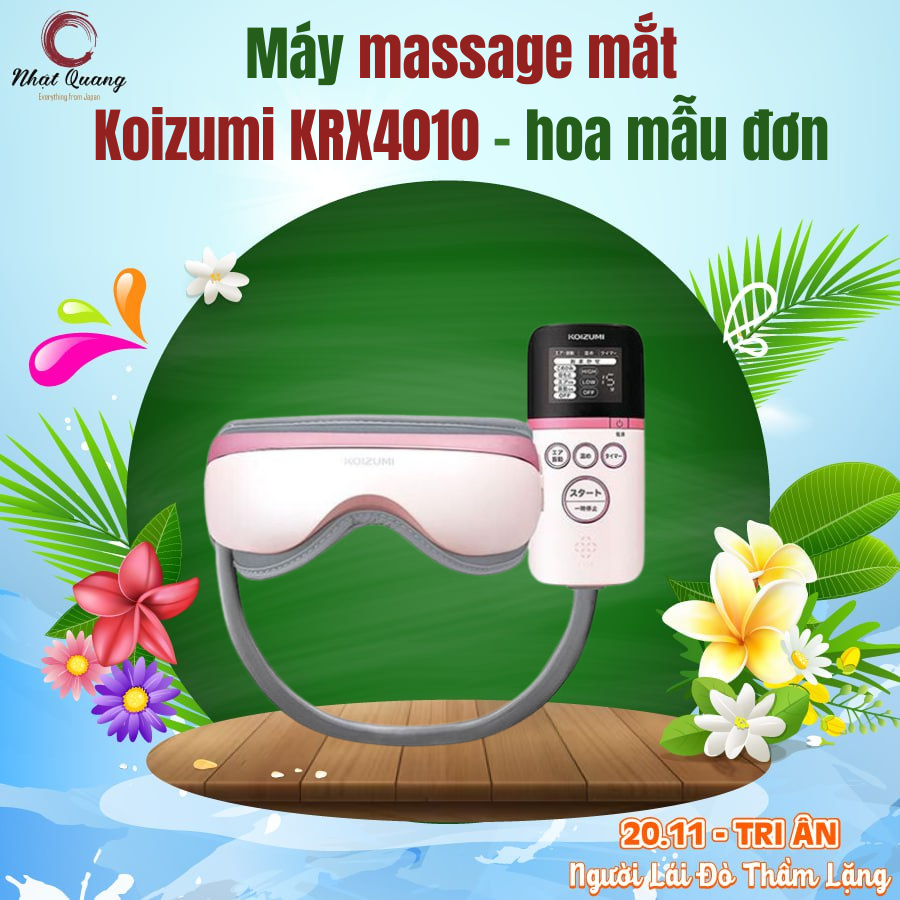 Máy massage mắt Koizumi KRX4010 bản hoa mẫu đơn nội địa Nhật