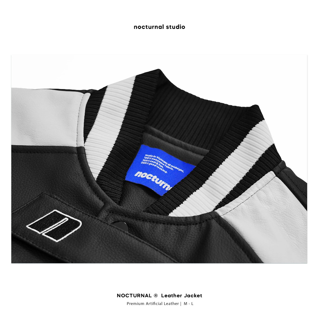 Áo khoác da NOCTURNAL LEATHER JACKET Varsity Unisex Local Brand
