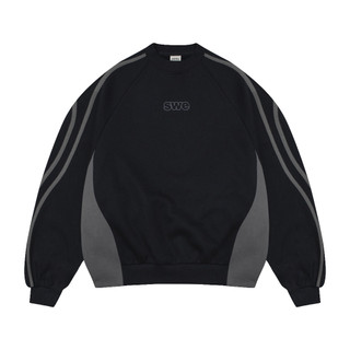 Áo sweater unisex swe wavelines sweater - đen/ xám