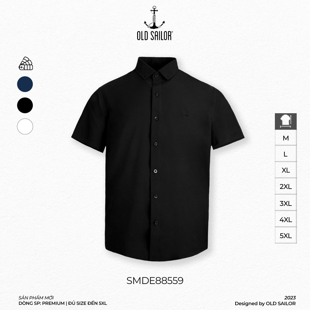 Áo sơ mi vải nano Old Sailor - 88559 - Big Size Upto 5XL