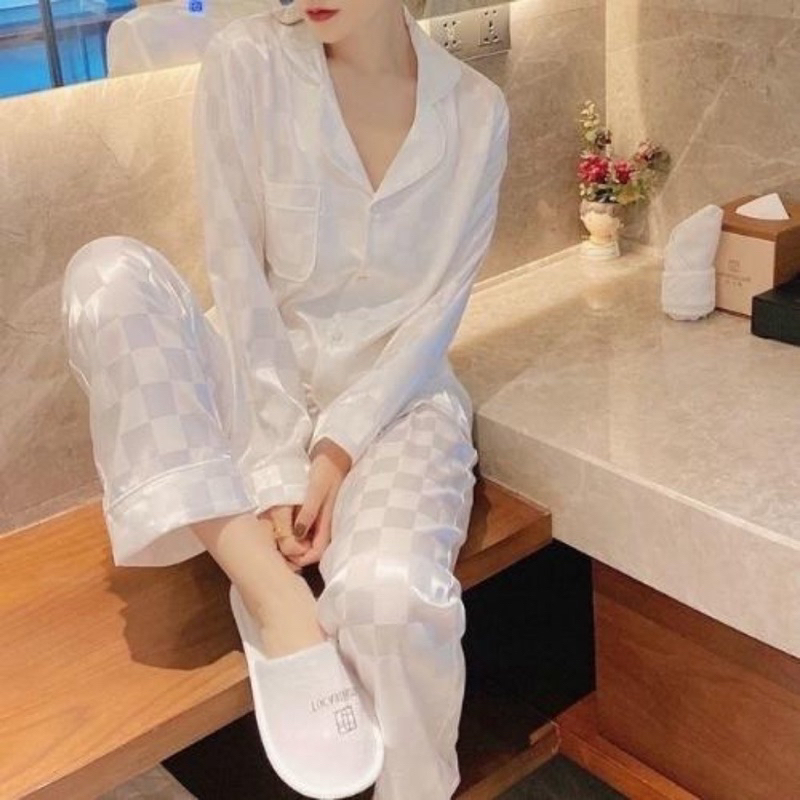 Bộ ngủ lụa .bộ ngủ lụa dài tay Lụa Gấm