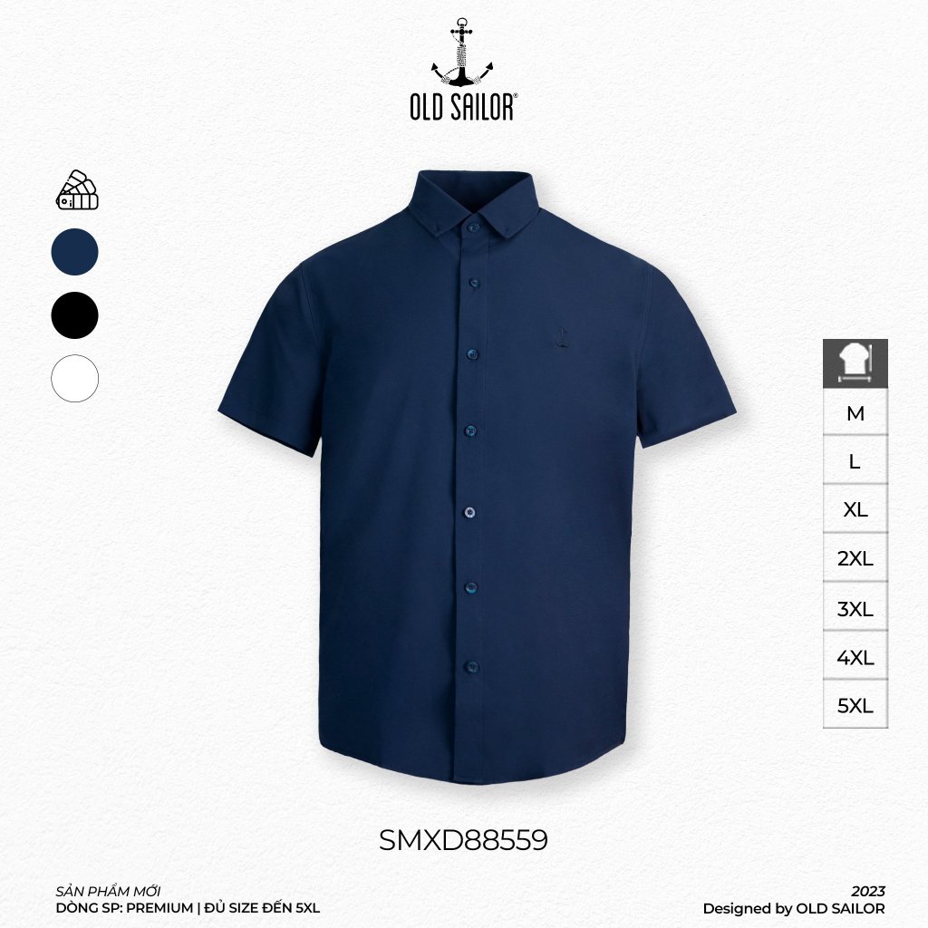 Áo sơ mi vải nano Old Sailor - 88559 - Big Size Upto 5XL