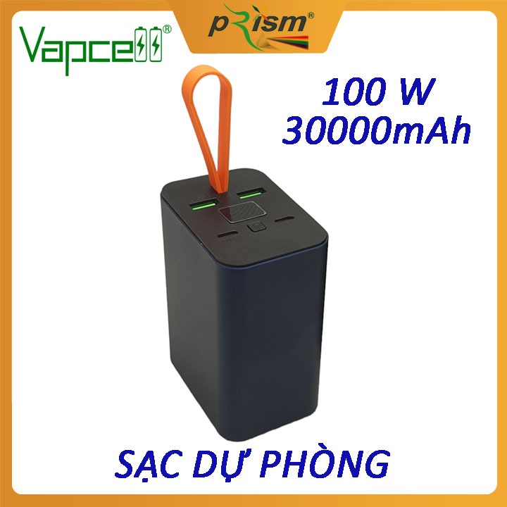 Sạc Dự Phòng Pin Vapcell Đa Năng Y145 30.000mAh Vỏ nhôm màu xanh - Sạc siêu Nhanh PD 100W cho laptop và di động