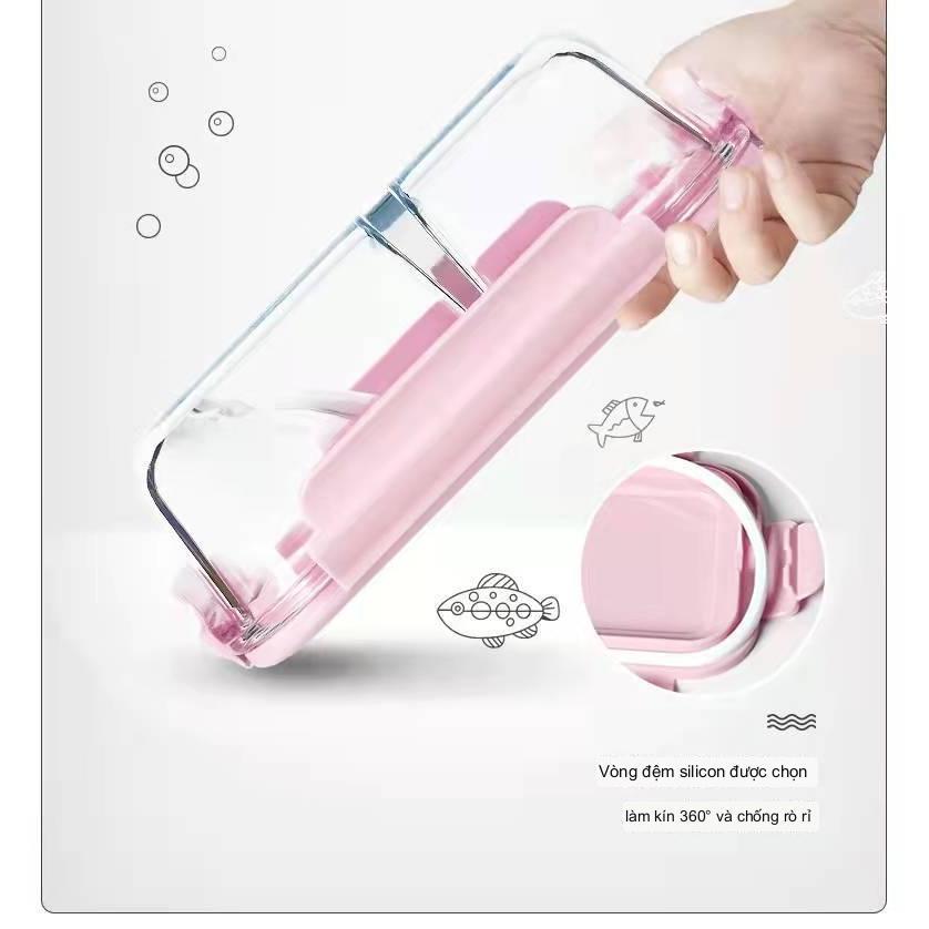 Hộp thủy tinh đựng cơm chia ngăn,hộp đựng cơm Glass Lunch Box 960ML