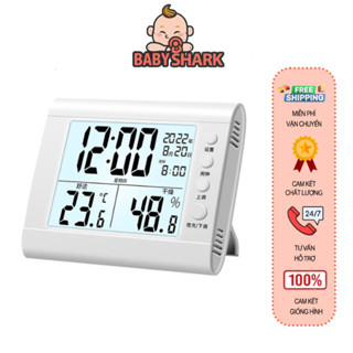 Nhiệt Kế Ẩm Điện Tử Đo Nhiệt Độ Phòng 3 Trong 1 Nhiệt Kế Phòng Nhỏ Gọn Tiện Lợi Có Chế Độ Báo Thức Đo Nhiệt Độ , Độ Ẩm