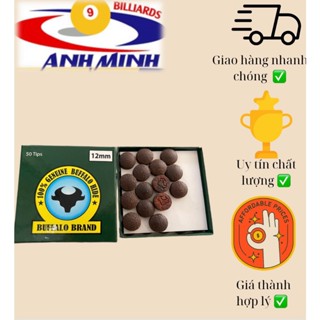 SET 10 VIÊN ĐẦU CƠ BIDA TRÂU 12MM GIÁ 63k/SET