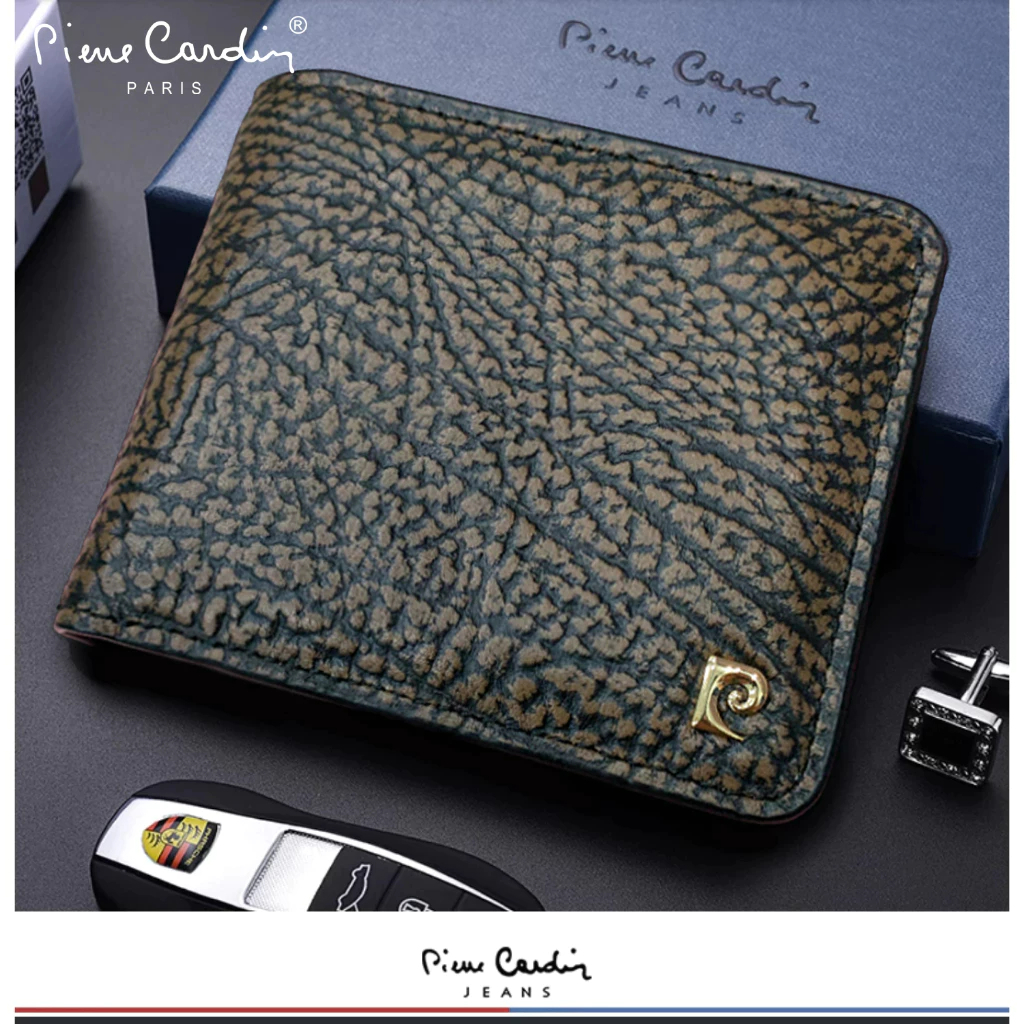 Ví Nam Da Thật Cao Cấp Có Ngăn Khóa Hàng Hiệu Pierre Cardin, Bóp Nam Cao Cấp Hộp Gỗ Làm Quà Tặng