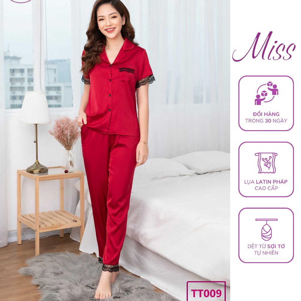 Bộ Đồ Ngủ Cộc Ren Đỏ Đô - TT009