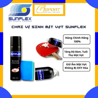 Chai Vệ Sinh Mặt Vợt Bóng Bàn Sunflex Chính Hãng (Rubber Cleaner) - Tặng kèm mút lau