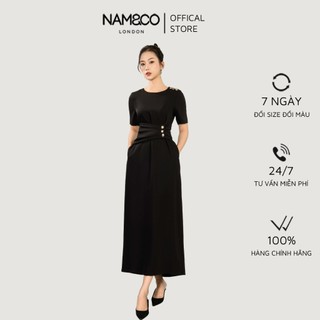 Đầm dáng dài nữ Namandco có belt tháo rời trẻ trung, thanh lịch size S, M, L, XL màu đen, cam ND0363