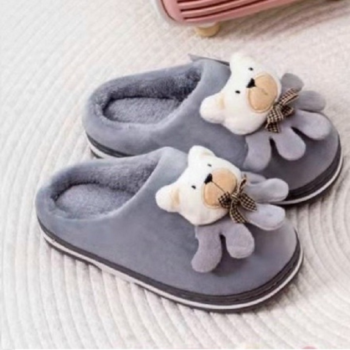 Dép Bông Cho Bé Trai Bé Gái Họa Tiết Hình Gấu Siêu Xinh Hàng Giầy Đẹp