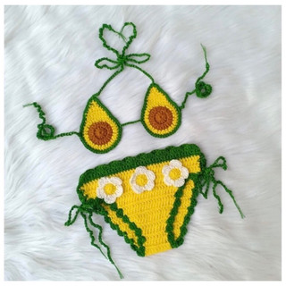 Đồ bơi 2 mảnh cho bé gái, bikini len bé gái, handmade