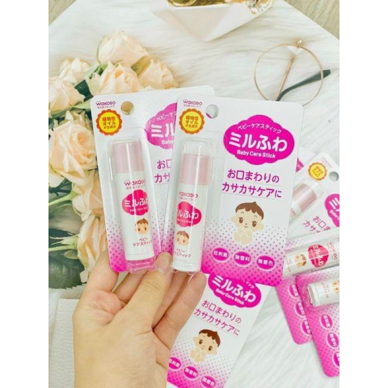 Son dưỡng môi cho trẻ em Baby care stick Wakado nhật bản